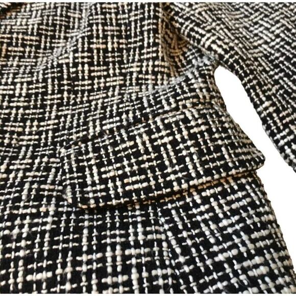 MICHAEL KORS Blk N' White Silk Blend Houdstooth Tweed Cropped Blazer/Jacket S/6 - Picture 7 of 8